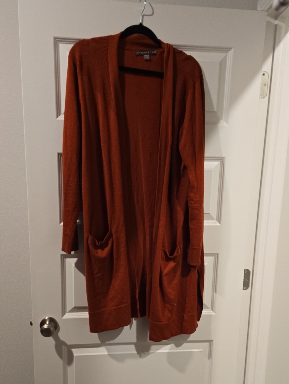 Alexandra & Co. Open-Front Rust Knit Cardigan